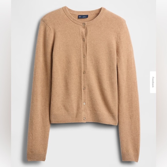 GAP Crewneck Women’s Tan Cardigan Size Medium. - Picture 3 of 12